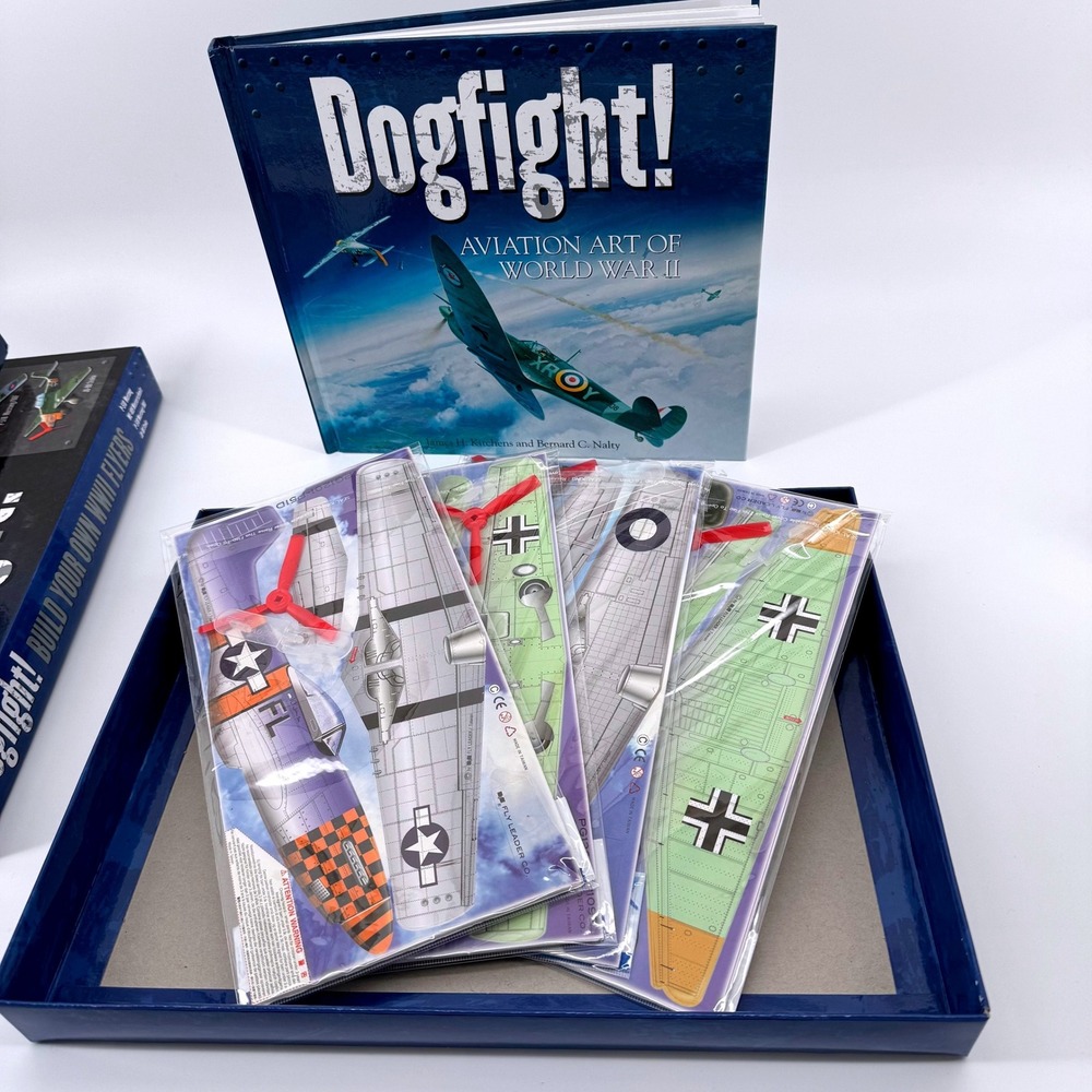 Dogfight Aviation Art World War II Book & Glider build planes Kit New
